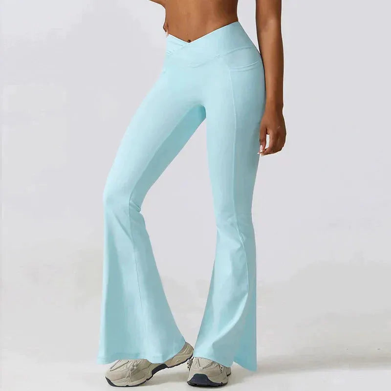 Hoch taillierte Flare-Leggings