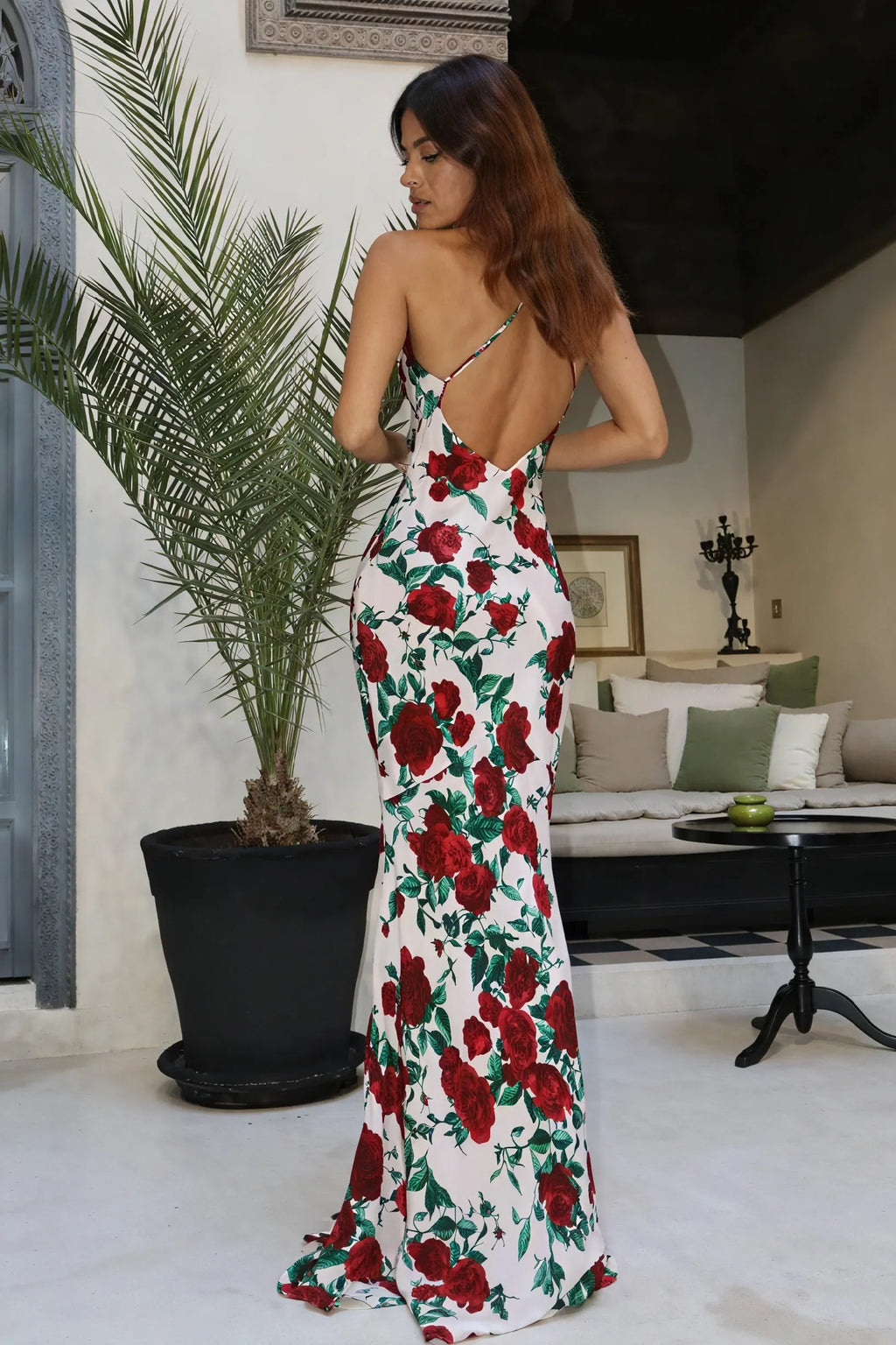 Elegantes, florales Abendkleid