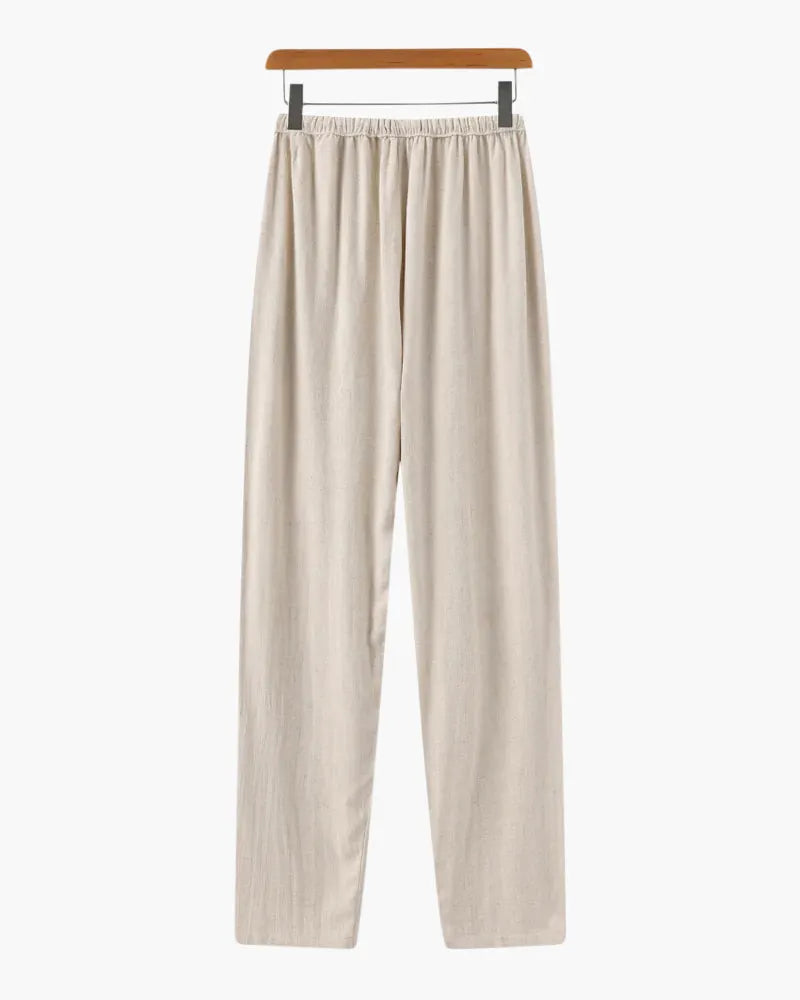 Leichte Slim Fit Herren Sommer Leinenhose Mit Kordelzug