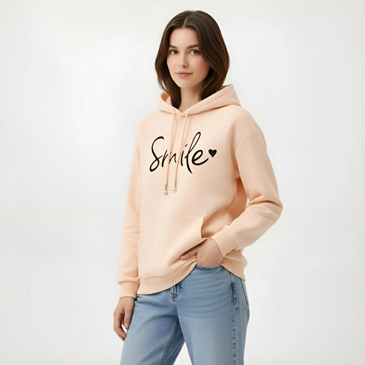 Dames Hoodie Met 'SMILE' Opdruk â€“ Comfort, Positiviteit & Casual Stijl
