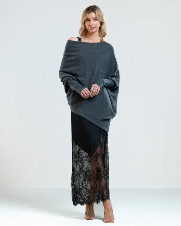 Mariemiâ„¢ - Asymmetrisch Drapierter Pullover