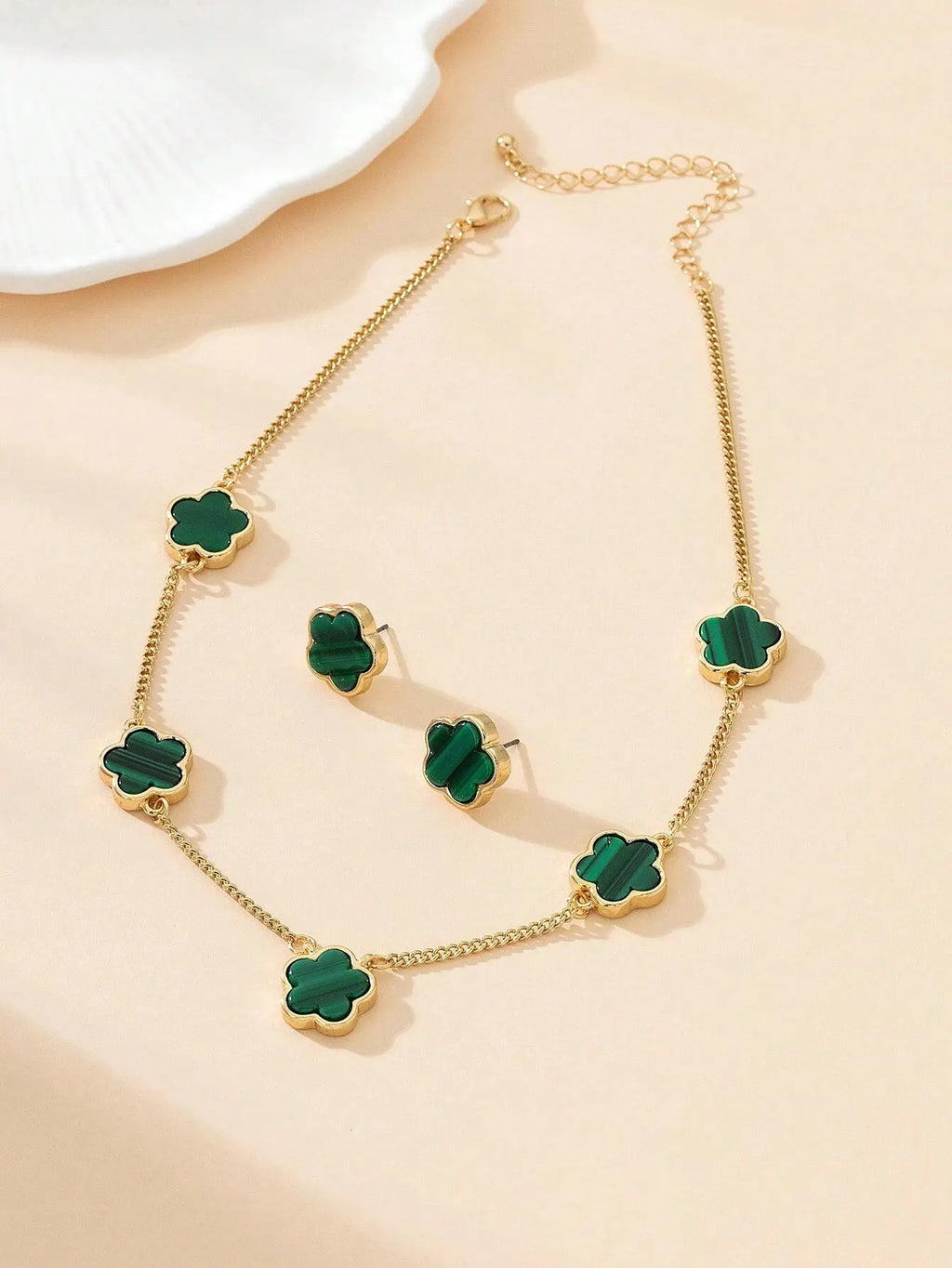 Conjunto Trevo De Quatro Folhas Verde