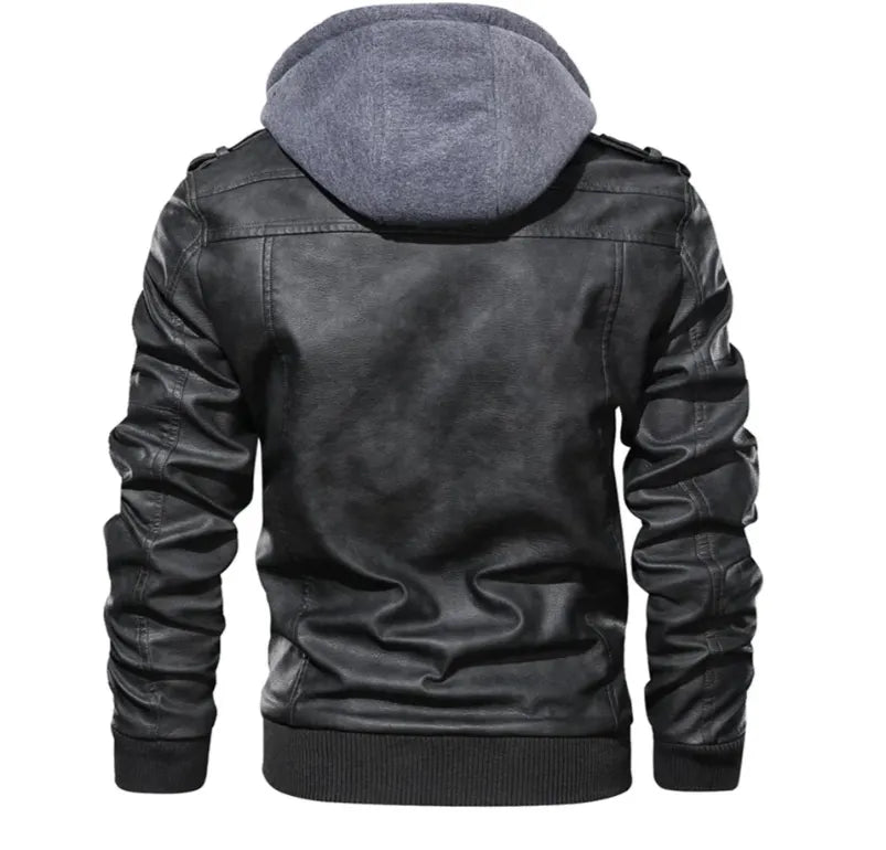 Lederjacke Mit Kapuze FÃ¼r Herren