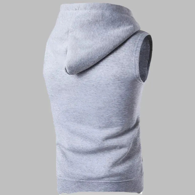 Ärmelloser Herrenpullover Mit Reißverschluss Und Kapuze