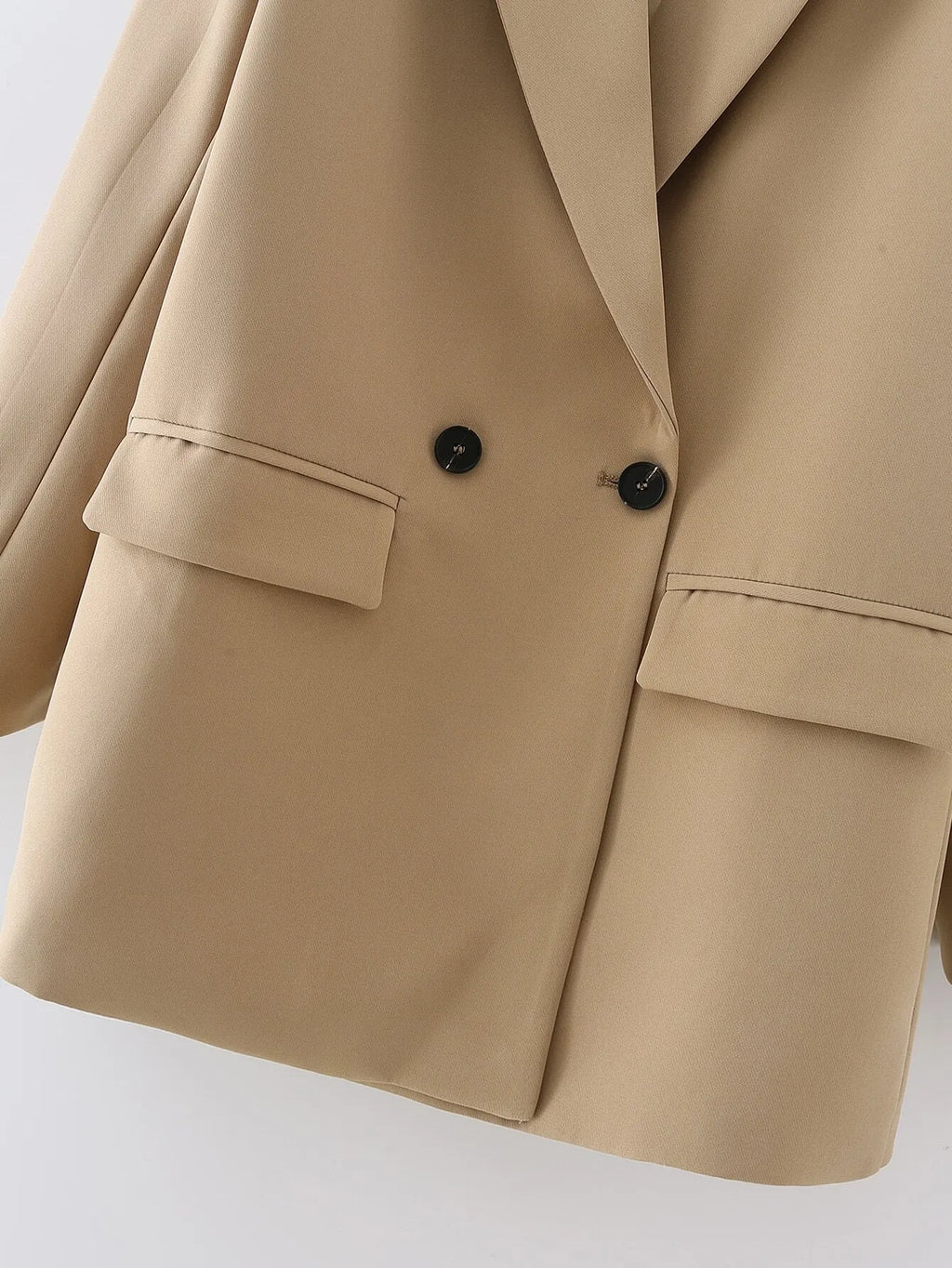 Blazer Feminino Alfaiataria Social Bege Lua