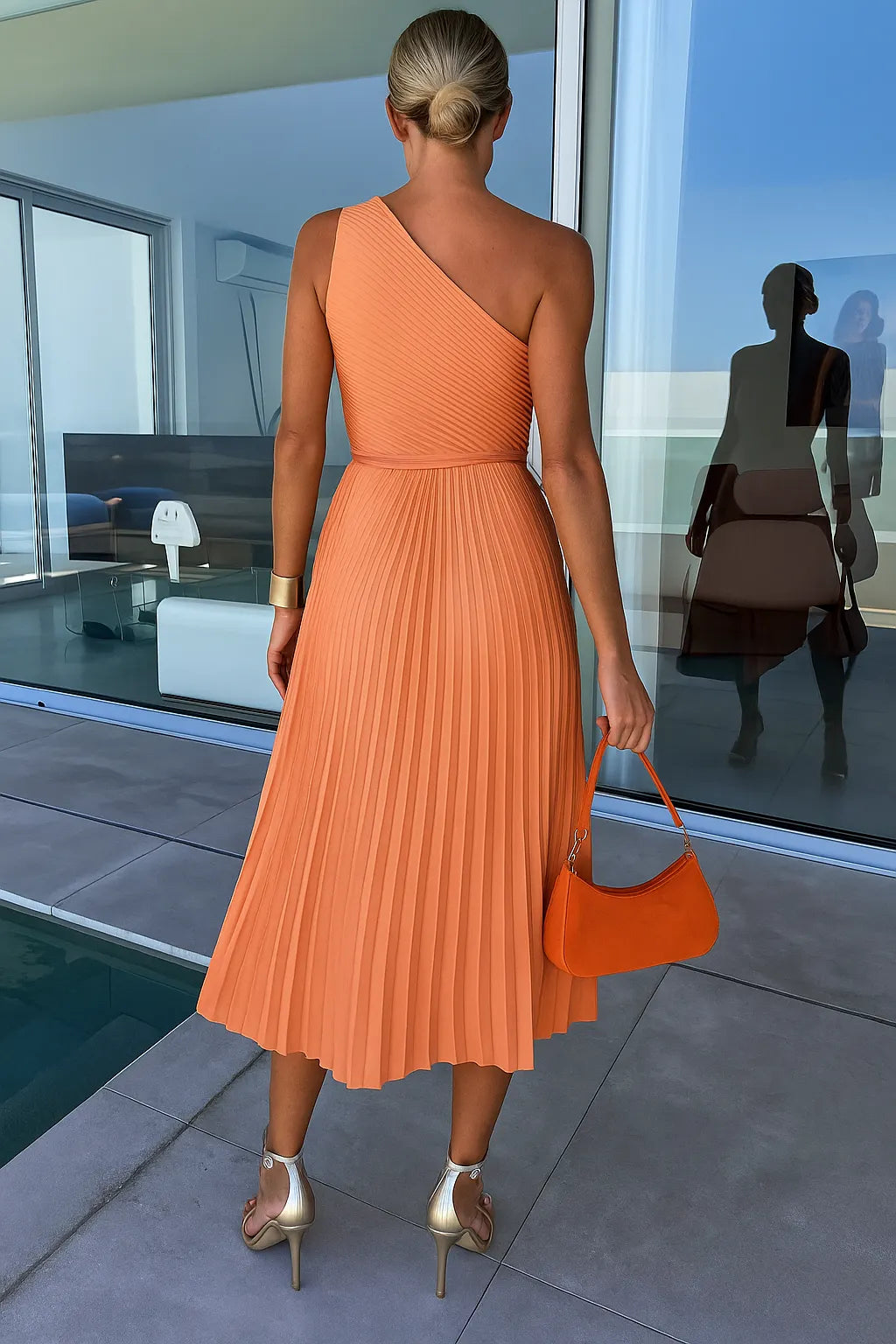 Belda | Elegant Asymmetrical Pleated Dress