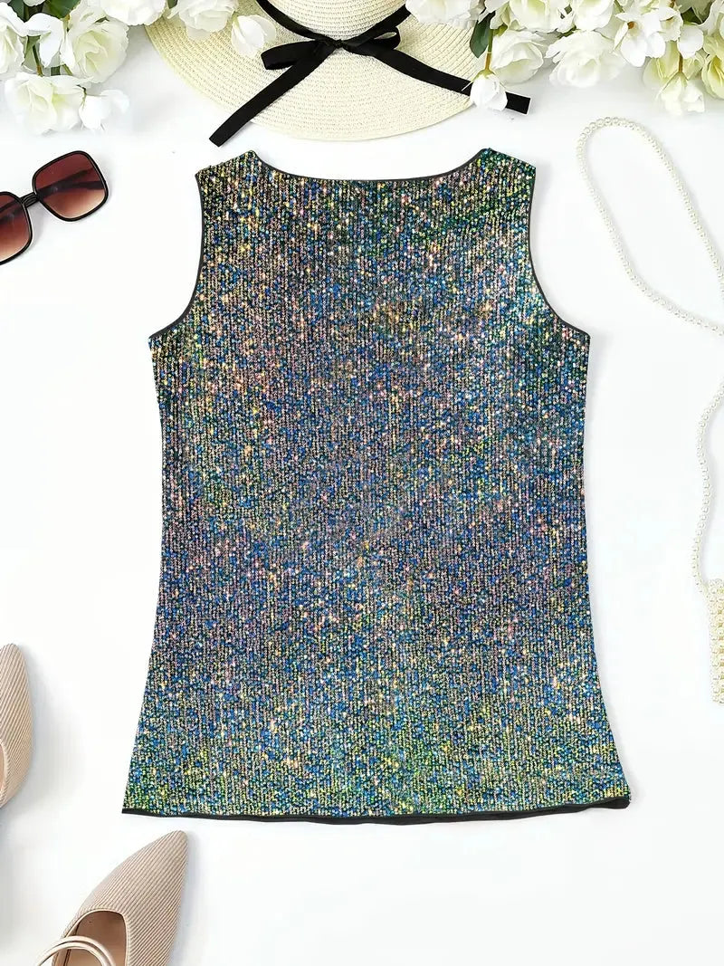 Elegantes Ärmelloses Top mit Pailletten