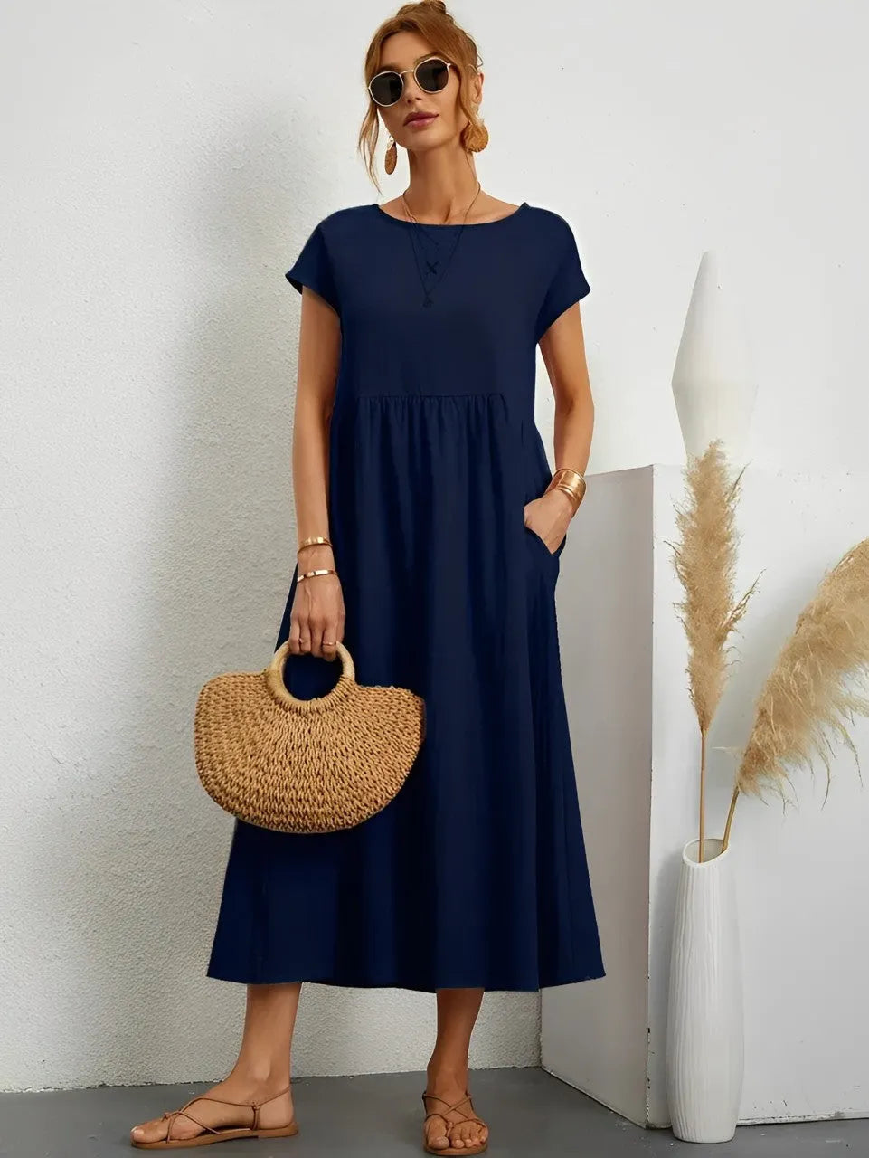 Atemberaubendes Baumwoll-Sommerkleid mit Bequemem Schnitt fÃ¼r Warmes Wetter