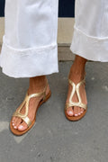 Women's Flat Sandals with Interwoven Straps