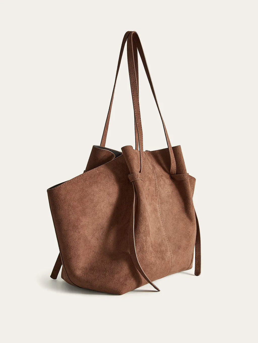 Chic Large Brown Women's Suede Shoulder Bag