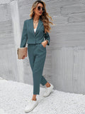 Conjunto Feminino Alfaiataria CalÃ§a e Blazer Azul Cadete