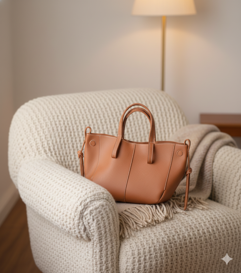 Luxuriöse Leder Shopper