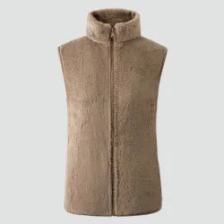 Warm Teddy Women's Bodywarmer with Zipper and High Collar