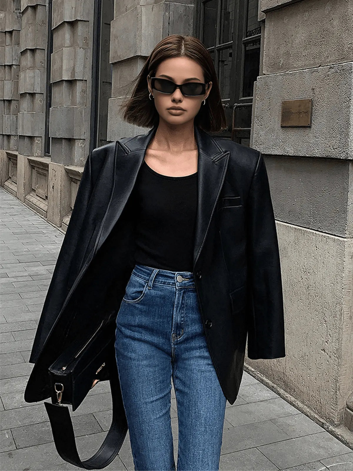 ELISSA | Oversized Leren Blazer Voor Dames - Stijlvol, Veelzijdig & Modieus
