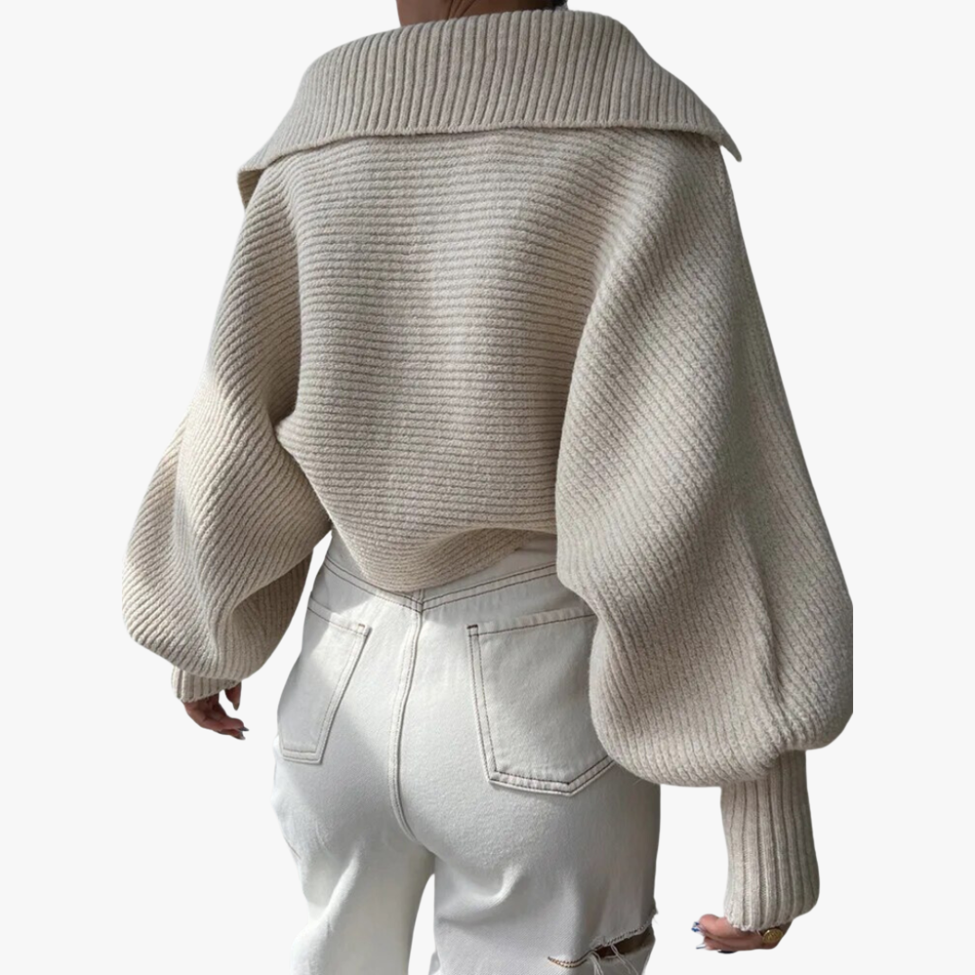Oversized Strickpullover mit tiefem V-Ausschnitt