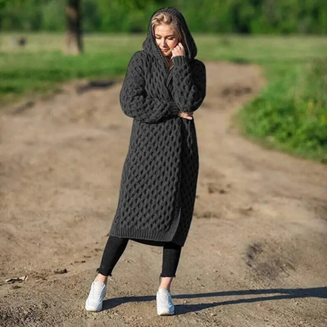 Keli  | Kuscheliges Langstrick-Kapuzen-Cardigan für kalte Tage