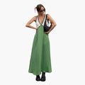 Womenâ€™s Maxi Dress with V-Neck and Colour-Block Design