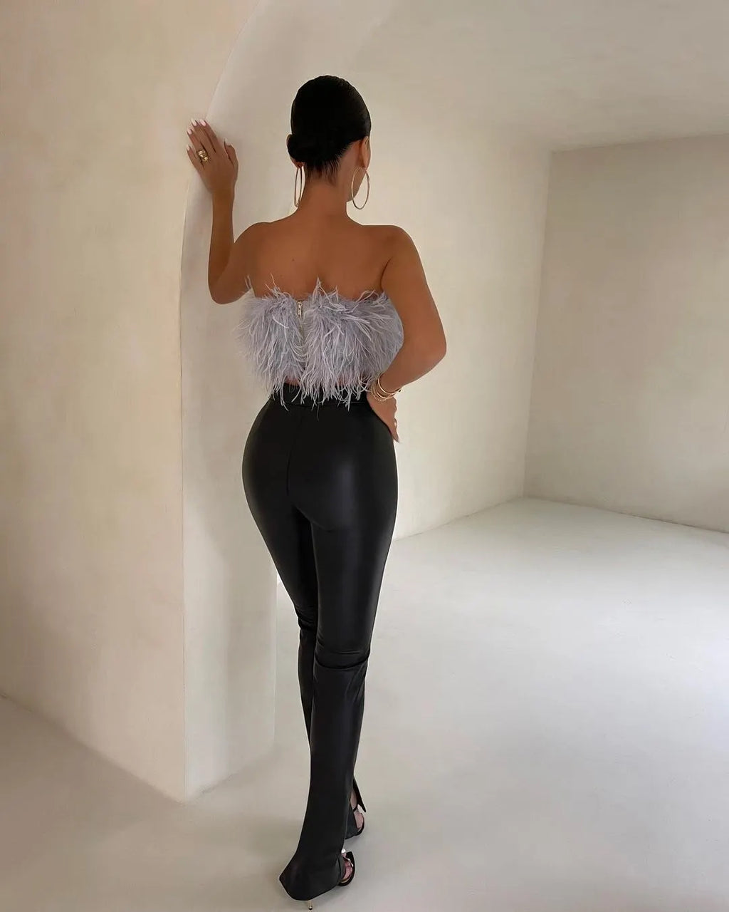 Federbesetztes Bandeau-Top