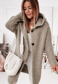 Luxury Long Oversized Women's Cardigan With Hood
