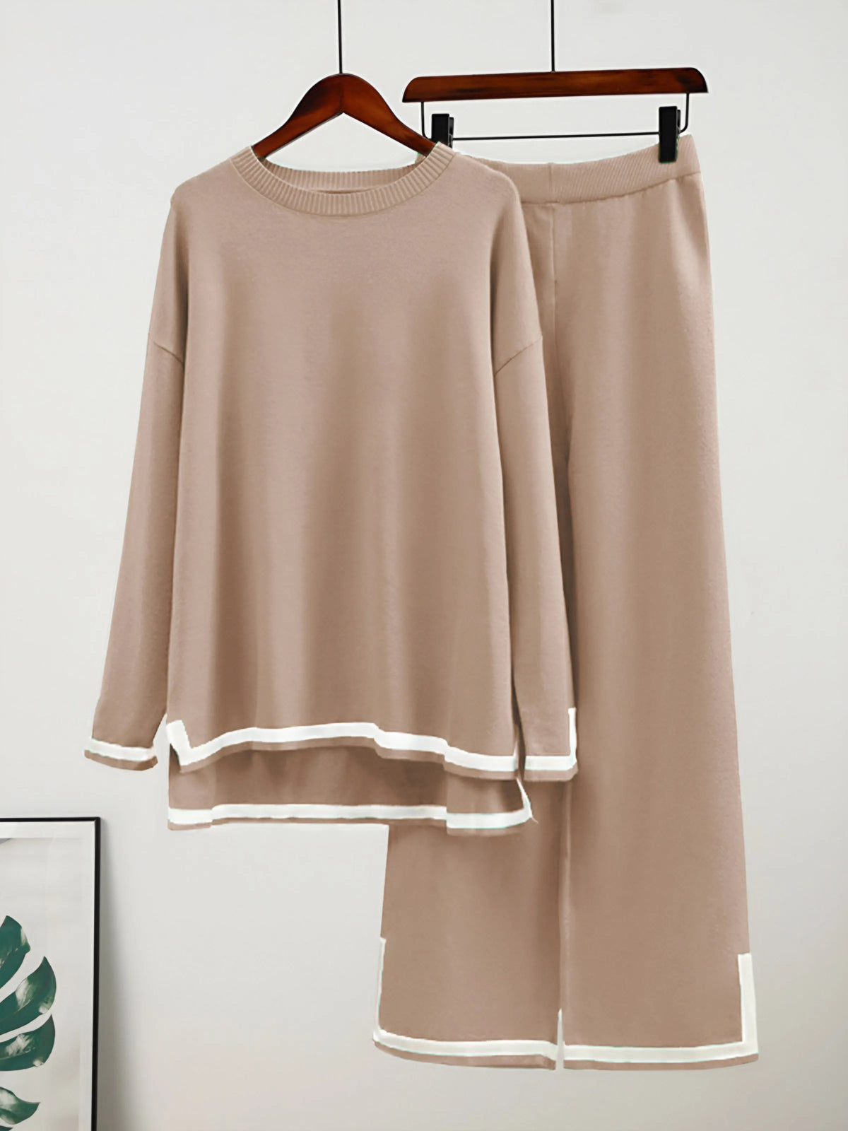 Elastisches Strick-Lounge-Set