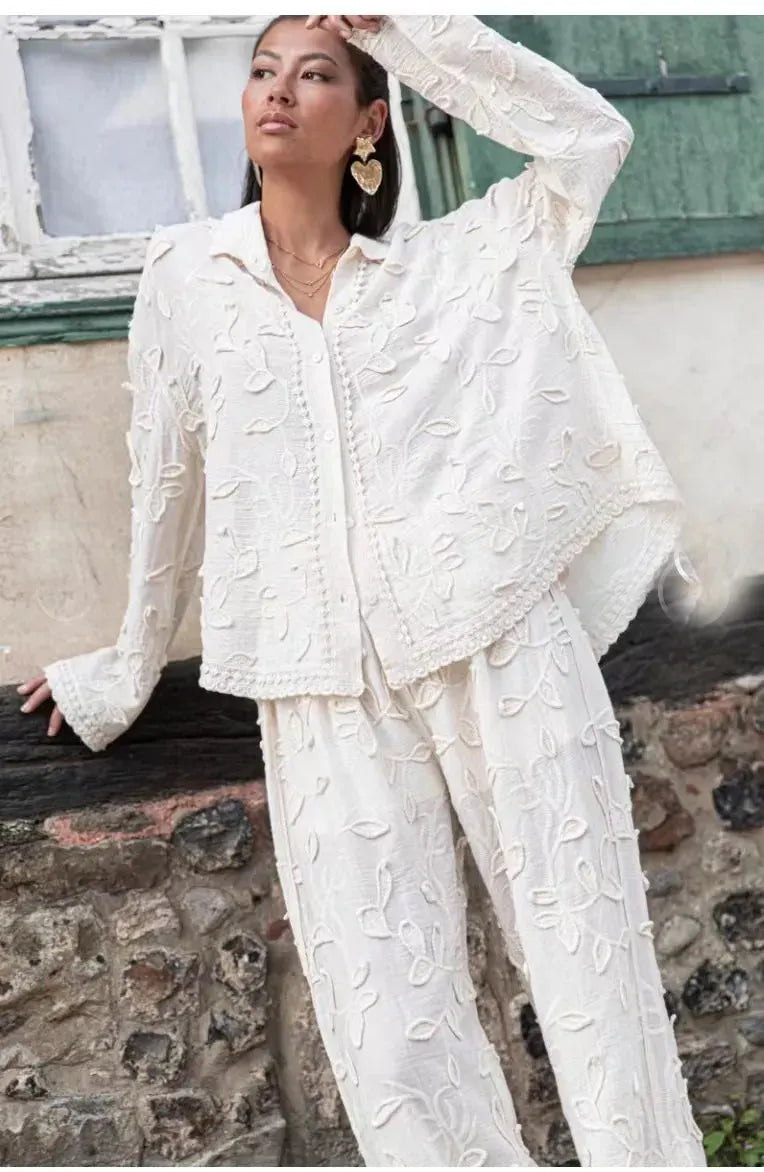 MICHELLE | Geborduurde Dames Zomer Set - Luxe, Stijlvol & Comfortabel