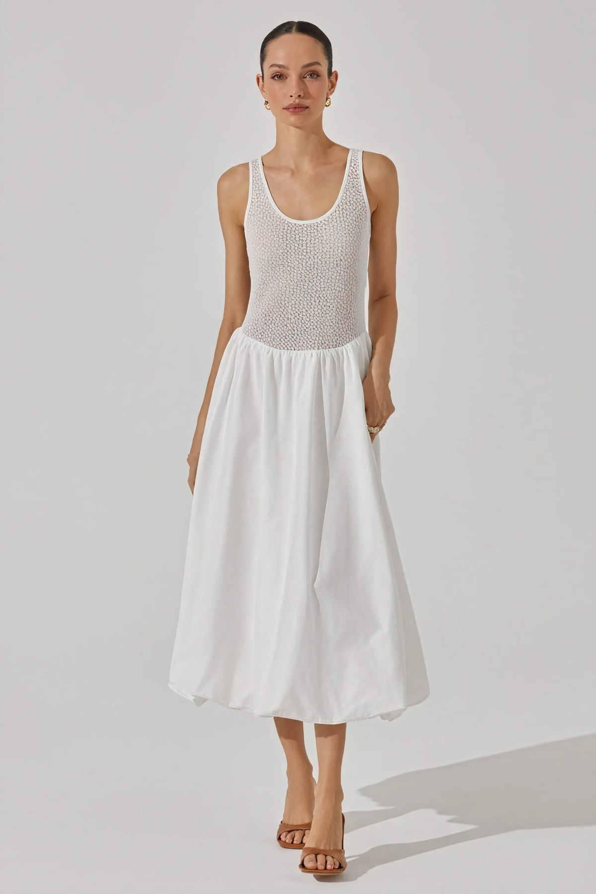 Midi-Kleid mit strukturierter Textur