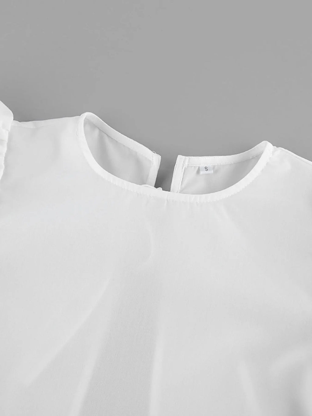Ruffle Trim Long Sleeve Blouse