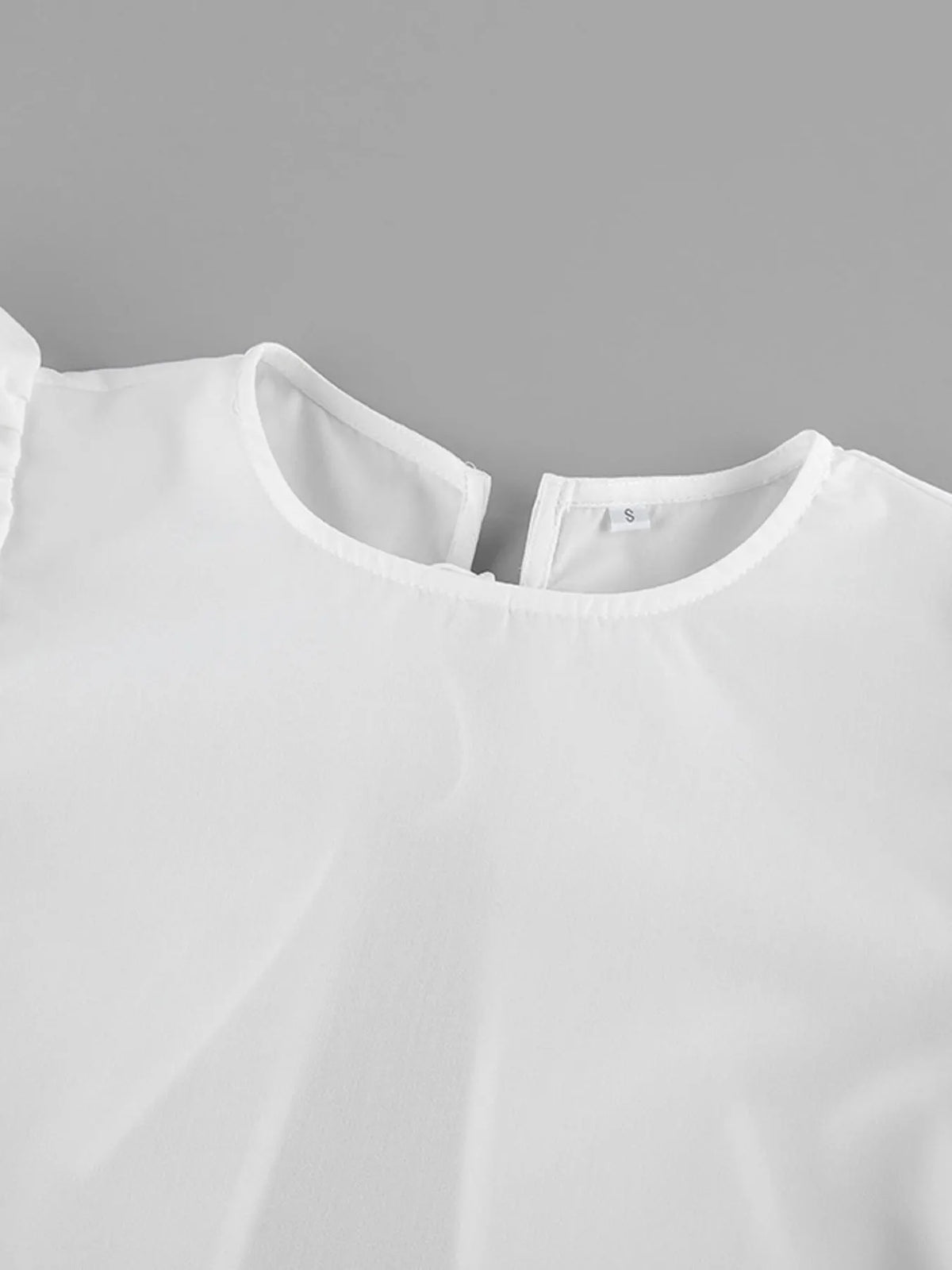 Ruffle Trim Long Sleeve Blouse