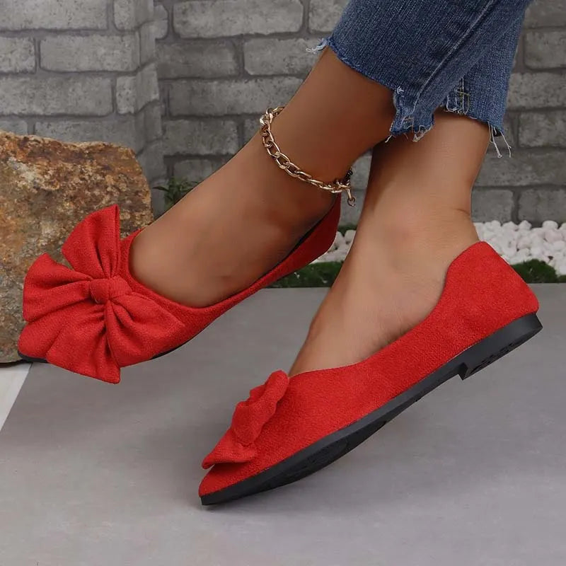 Lena | Spitz-Zehen Ballerinas – Femininer Look mit Schleife