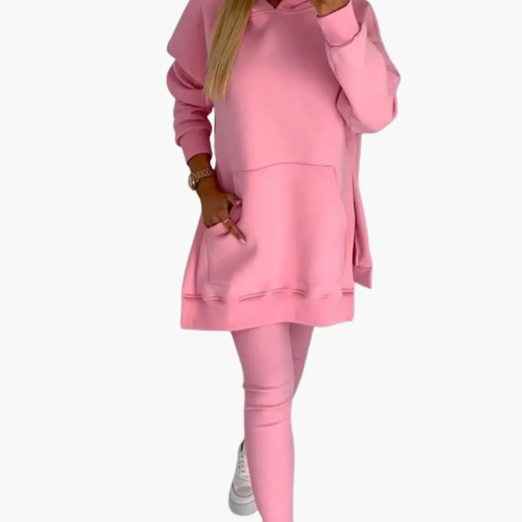 Womenâ€™s Two-Piece Hoodie and Leggings Set with Fitted Leggings