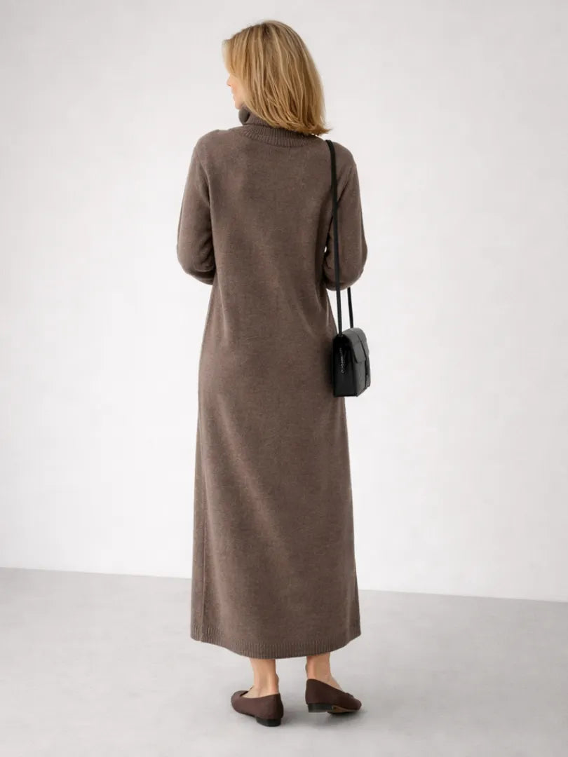 Lena | Relaxed Turtleneck Knit Maxi Dress