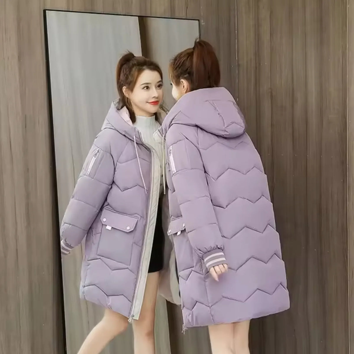 Lange Parka Baumwolljacke