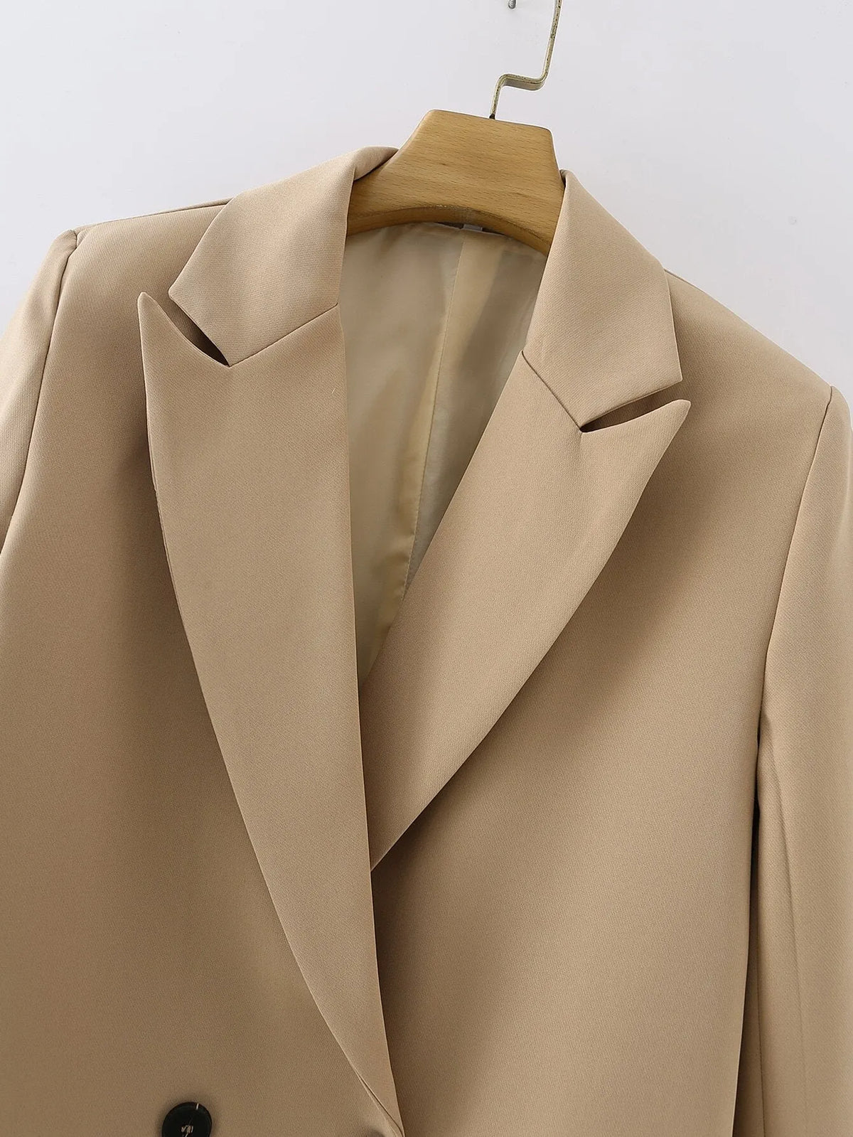 Blazer Feminino Alfaiataria Social Bege Lua