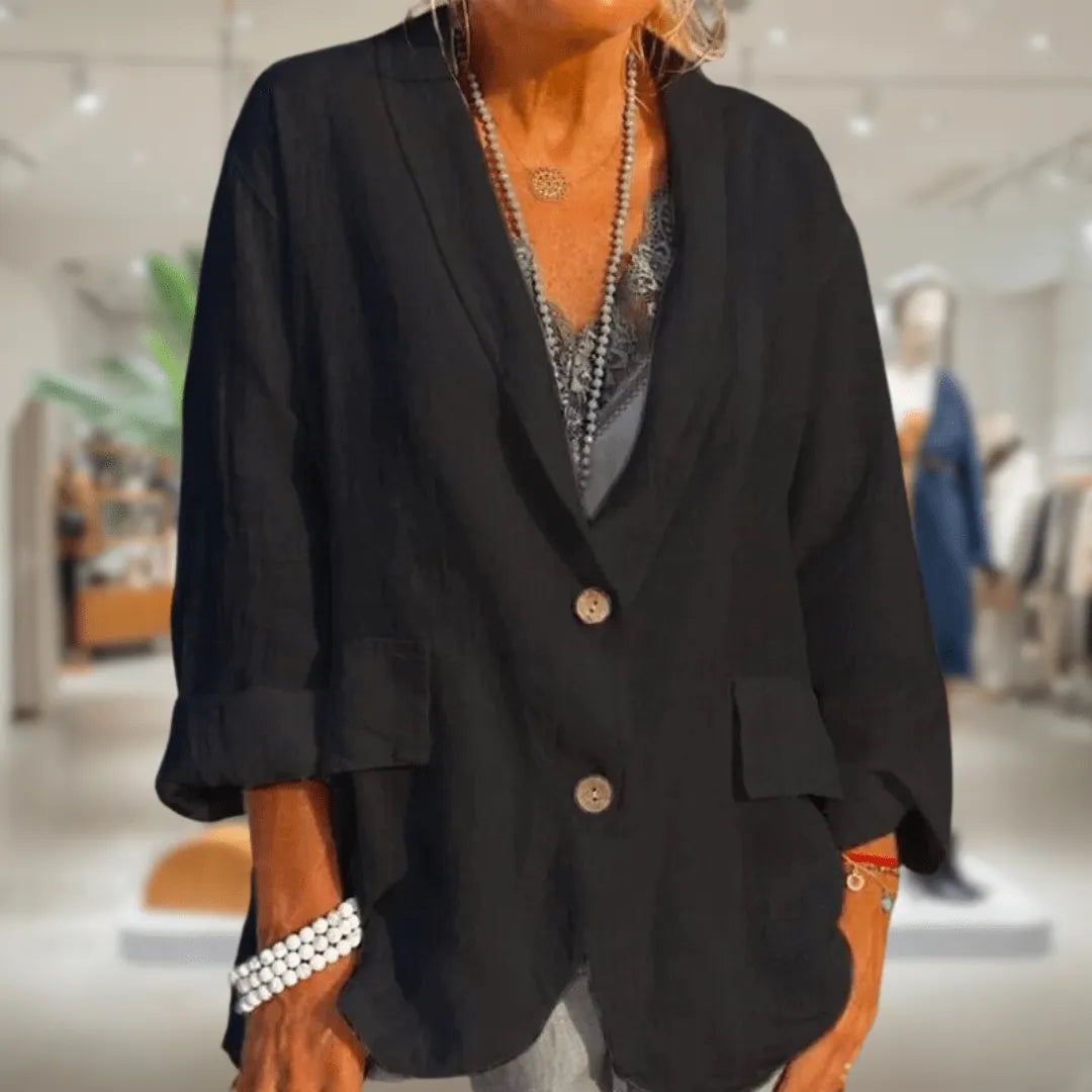 Blazer Leinen LÃ¤ssig Beige NatÃ¼rliche Eleganz und Komfort