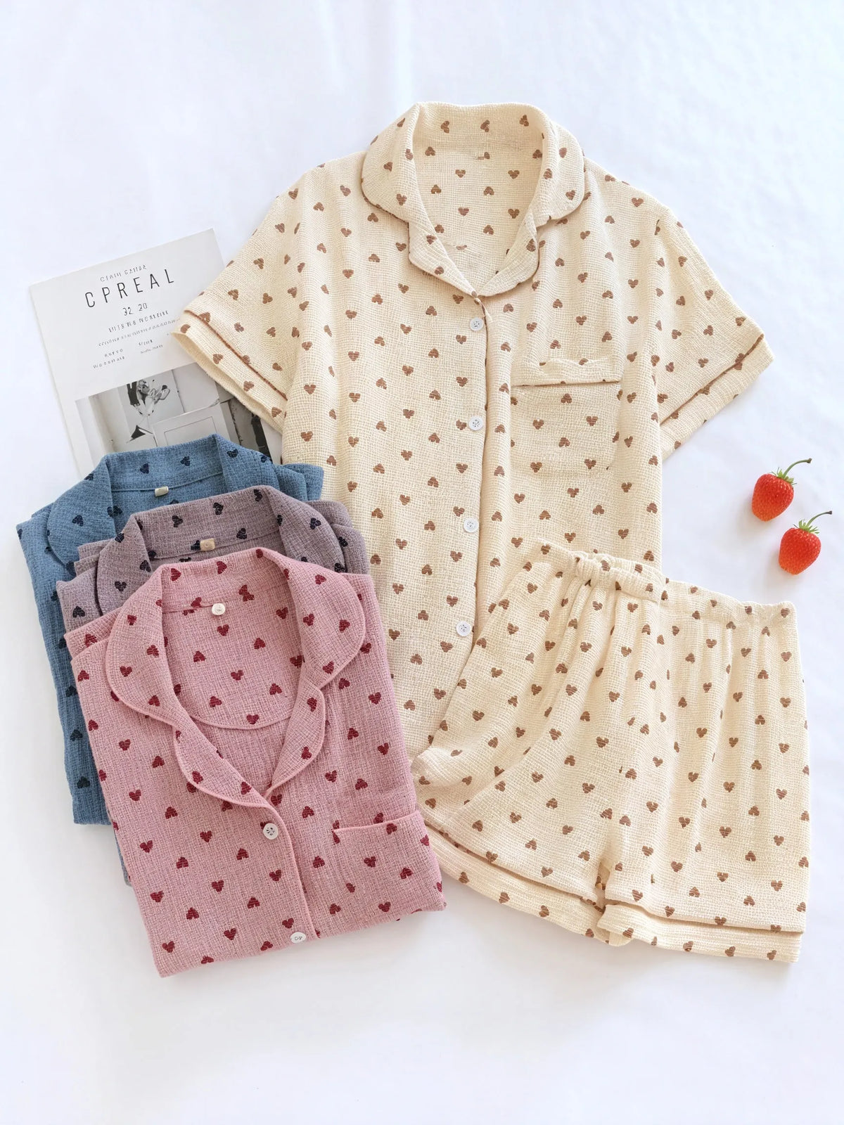 Herz-Muster Pyjama Set