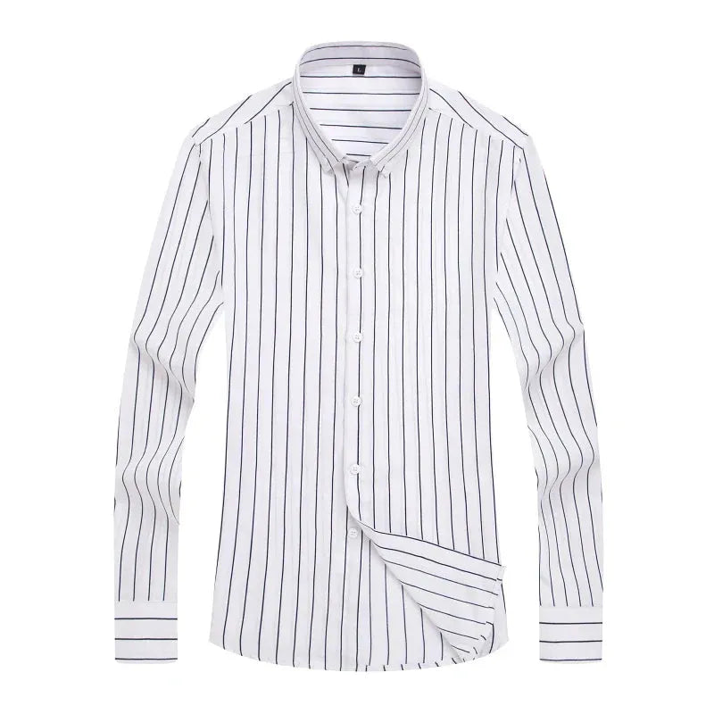 Gestreiftes Hemd Für Männer Mit Langen Ärmeln Slim Fit