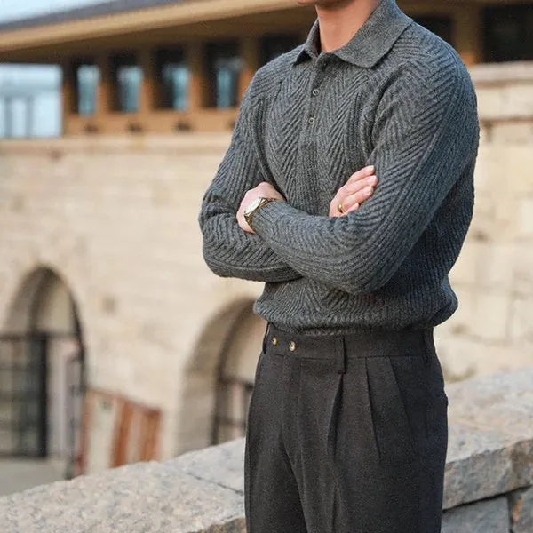 Strick Pullover für Herren mit Kragen