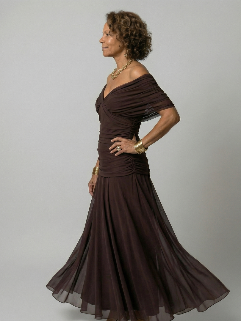 Calen | Off Shoulder Flow Midi Dress