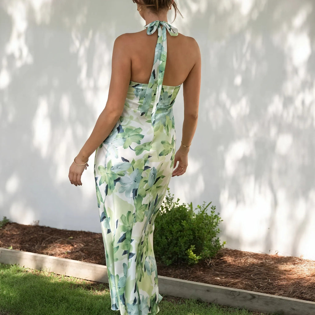 Elegantes, florales Maxikleid