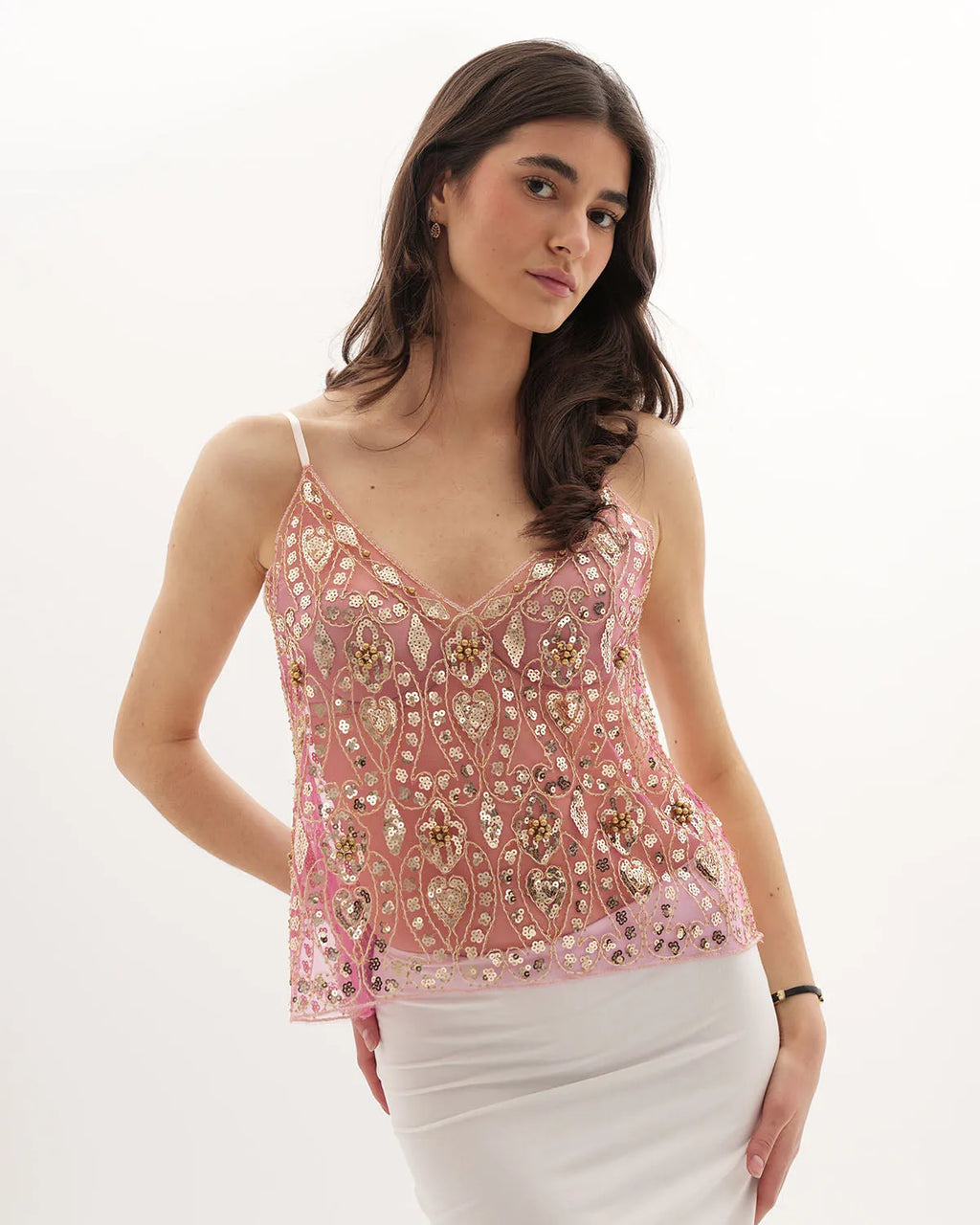 Sequin Party Top With Spaghetti Straps For Women