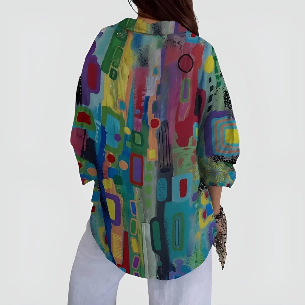 Katrine | Bluse med geometrisk mønster