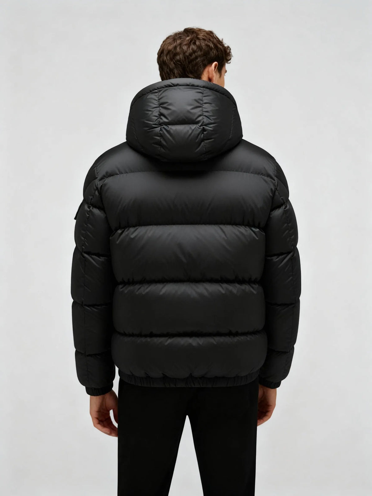 Herren Pufferjacke aus Entenfedern mit Wärme & Kapuze |