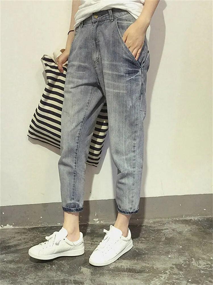 FENNA | Dames Jeans Met Relaxed Fit â€“ Mid Waist, Cropped Lengte & Opgerolde Zoom