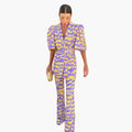 Womenâ€™s Printed Long-Sleeve Dress with Straight Hem