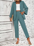 Conjunto Feminino Duas PeÃ§as Com Casaco Aberto Verde