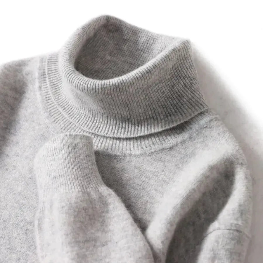 Herren Wollpullover Mit Rollkragen Und Schlankem Design