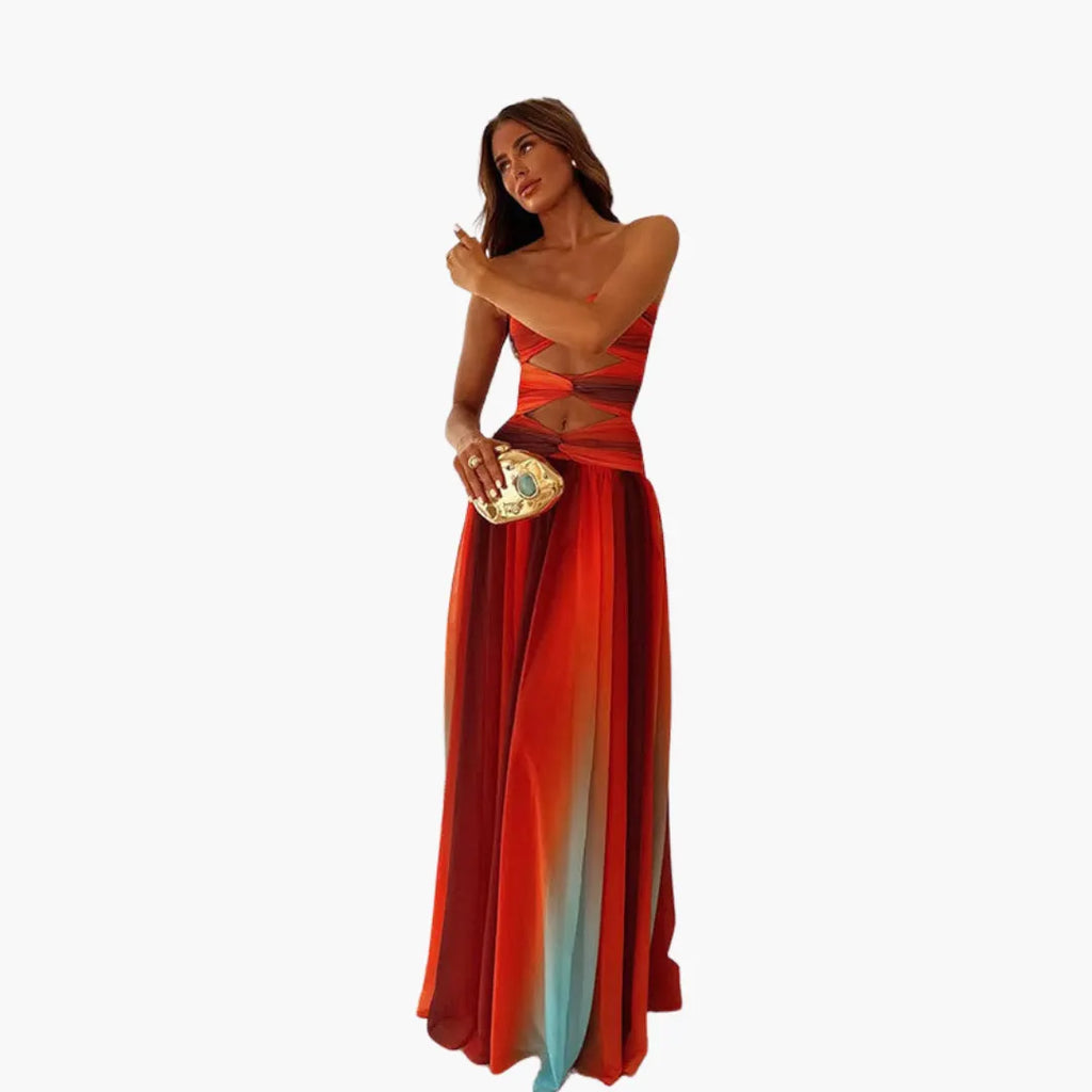 Womenâ€™s Maxi Dress with Cut Out and Gradient