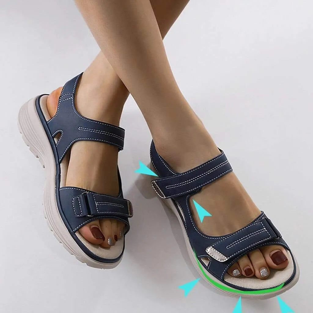 Damen Komfort-Sandalen mit verstellbaren Riemen und Profilsohle