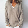 Trui voor Vrouwen met Relaxte Pasvorm en V-Hals