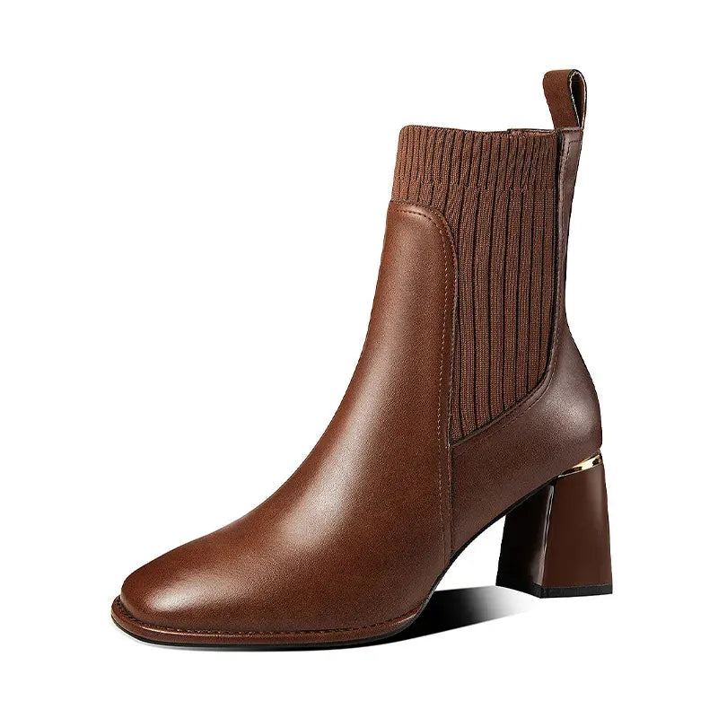 ERENDIRA | Dames Enkellaarsjes Met Elastische Brede Hak â€“ Elegant, Comfortabel & Veelzijdig